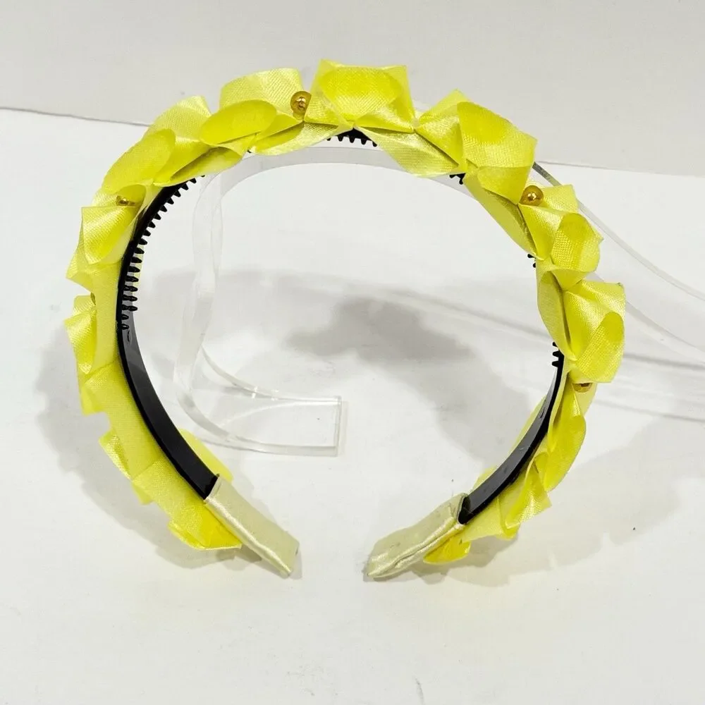 New Headband Yellow with decorative flowers for girls